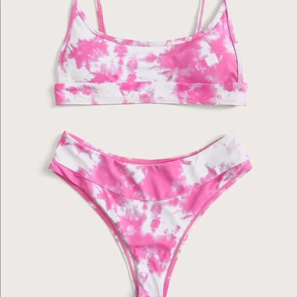 Pink Tie Dye High waisted Bikini - Picture 2 of 4
